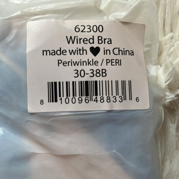 HAH Periwinkle Wired Bra Adjustable Double Strap 30–38B NWT - Picture 3 of 11